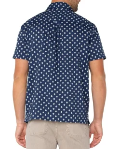 Activewear|Liverpool Los Angeles Short Sleeve Button Up Shirt Navy/Multi