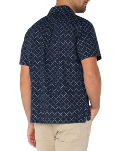 Activewear|Liverpool Los Angeles Short Sleeve Button Up Shirt Navy/Ivory