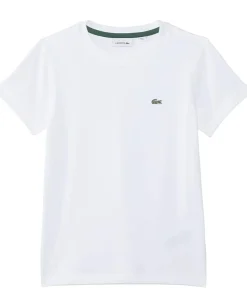 Clothing|Clothing|Lacoste Kids Short Sleeve Crew Neck Classic Cotton T-Shirt (Toddler/Little Kids/Big Kids) White