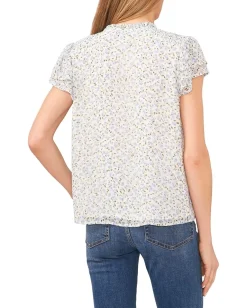 CeCe Shirts & Tops|Shirts & Tops<Short Sleeve Tie V-Neck Blouse New Ivory