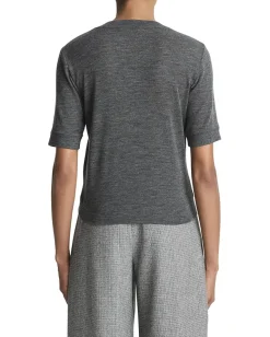 Vince Shirts & Tops|Shirts & Tops<Shrunken Short Sleeve Crew Medium Healther Grey
