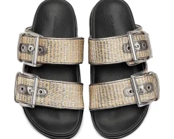 AllSaints Sandals|Sandals<Sian Raffia Sandals Silver