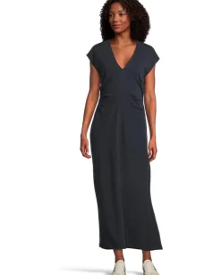 Lilla P Dresses|Dresses<Side Tuck Maxi Dress Navy