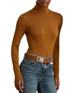 Women Lauren Ralph Lauren Silk-Blend Turtleneck Sweater