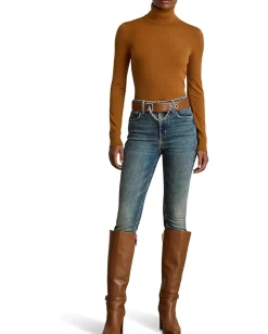 Women Lauren Ralph Lauren Silk-Blend Turtleneck Sweater