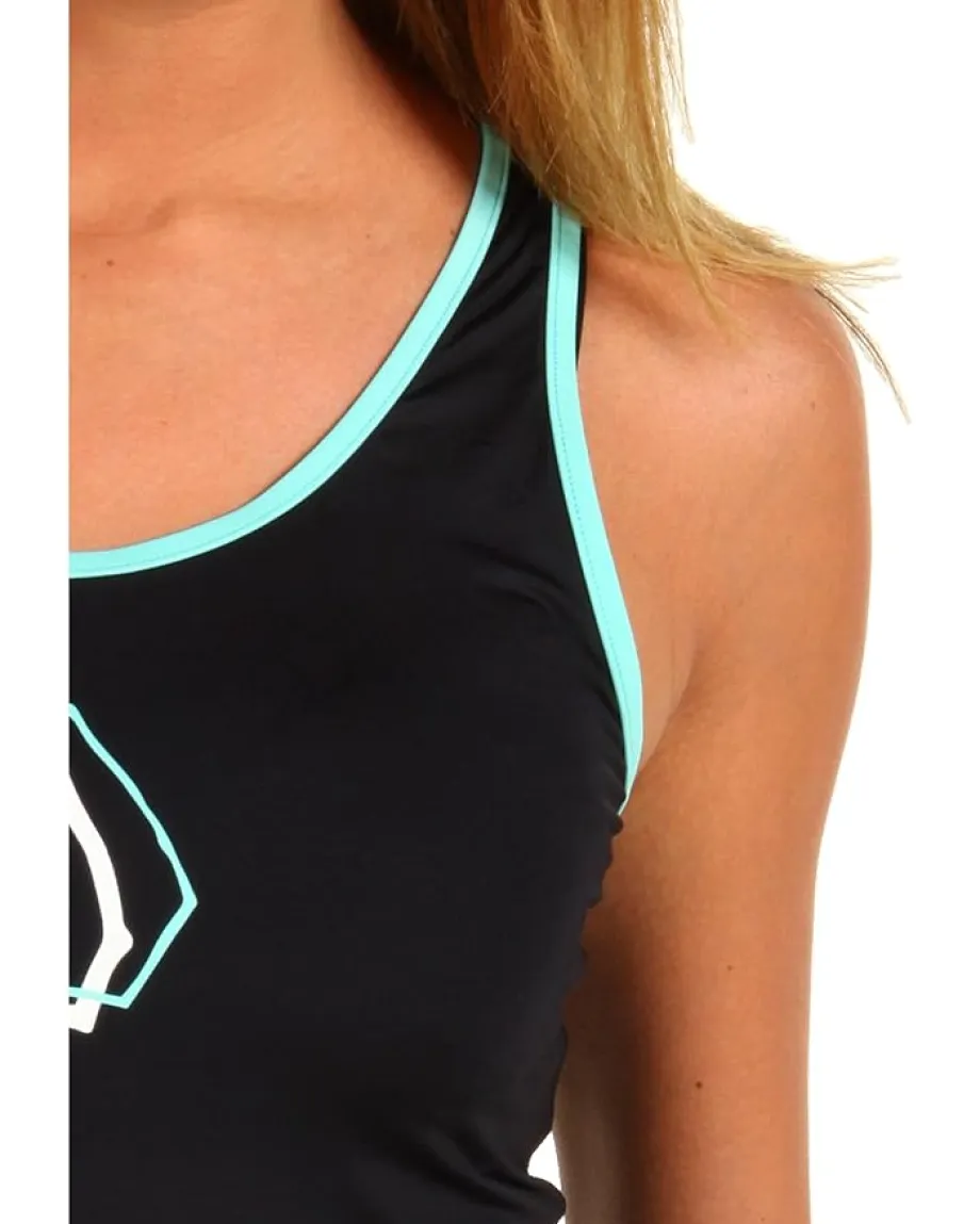 Volcom Swimwear|Swimsuits & Cover-Ups<Simply Stone Tank Thrashguard Aqua Print