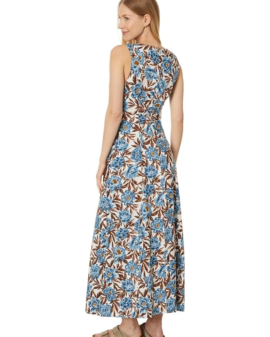 Dresses|Dresses|Madewell Sleeveless V-Neck Midi Dress in Floral Stonewash Blue
