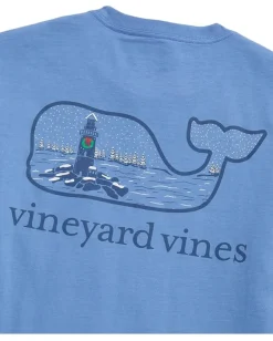 Vineyard Vines Snowy Lighthouse Whale Fill Long Sleeve Club Blue Sale