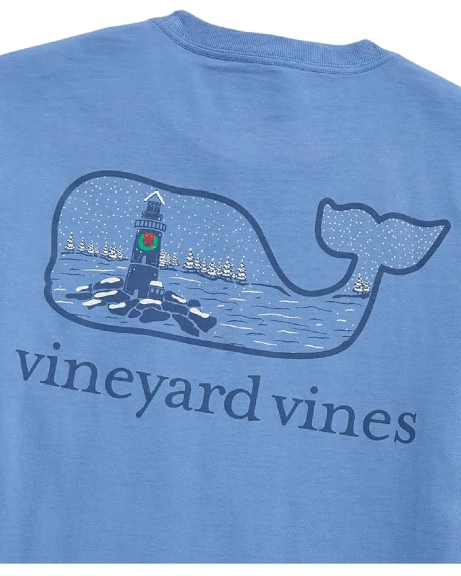 Vineyard Vines Snowy Lighthouse Whale Fill Long Sleeve Club Blue Sale