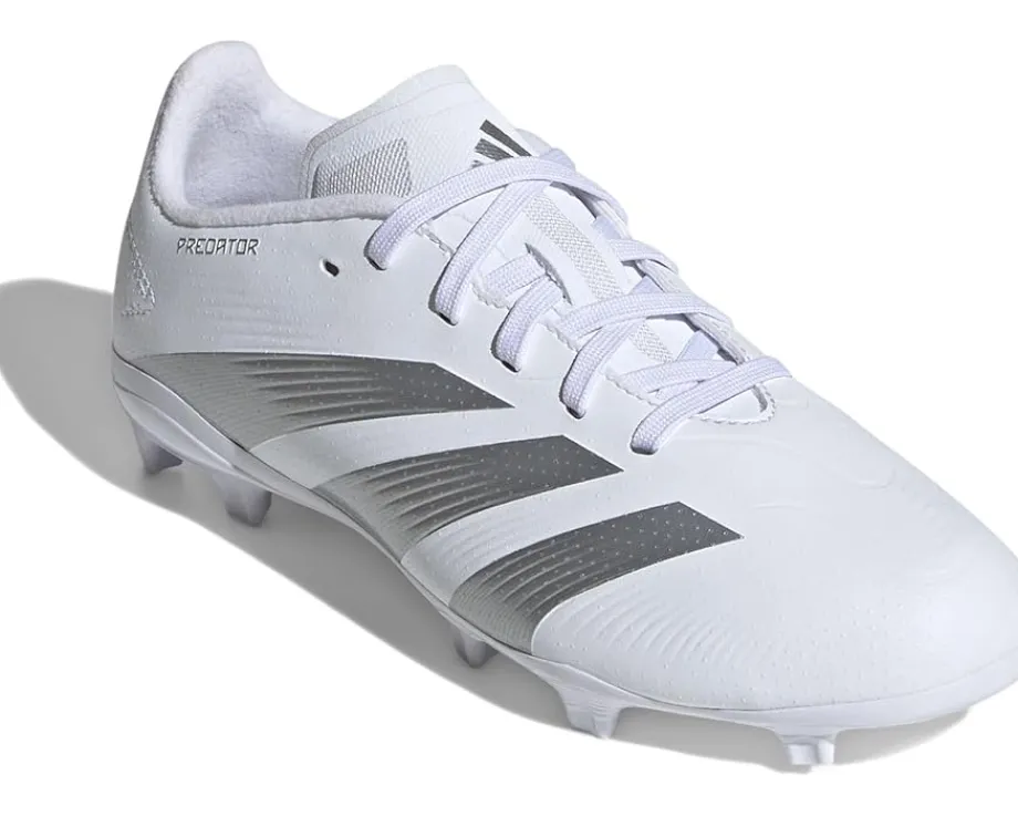 adidas Kids Shoes|Shoes<Soccer Predator 24 League Firm Ground (Little Kid/Big Kid) White/Silver Metallic/White