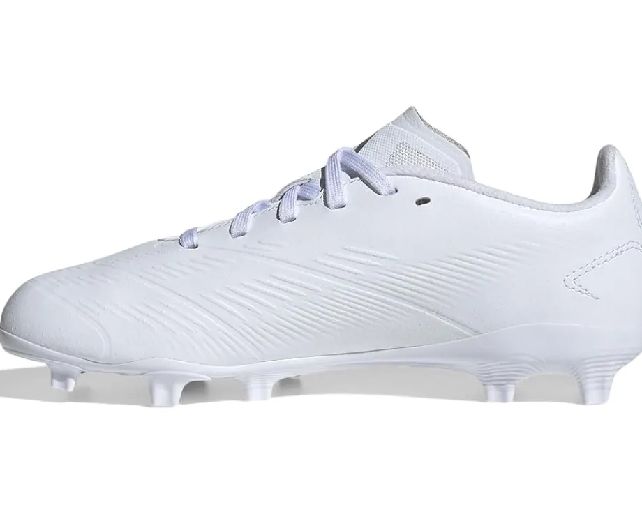 adidas Kids Shoes|Shoes<Soccer Predator 24 League Firm Ground (Little Kid/Big Kid) White/Silver Metallic/White