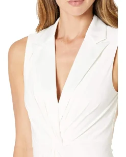 BCBGMAXAZRIA Dresses|Dresses<Solid Matte Jersey with DTM Satin Cocktail Dress Off-White