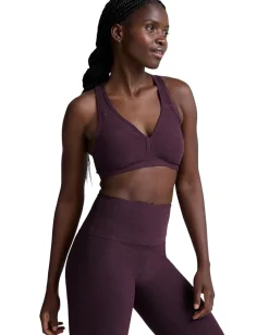 Activewear|Beyond Yoga Spacedye Lift Your Spirits Medium Support Bra Eggplant Purple Heather