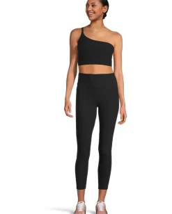 Activewear|Beyond Yoga Spacedye One Shoulder Long Line Light Support Bra Darkest Night