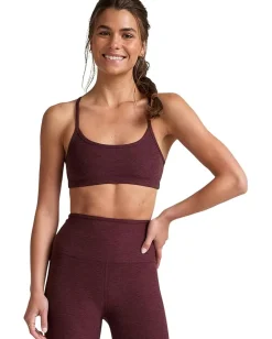 Activewear|Beyond Yoga Spacedye Slim Racerback Medium Support Bra Midnight Burgundy Heather