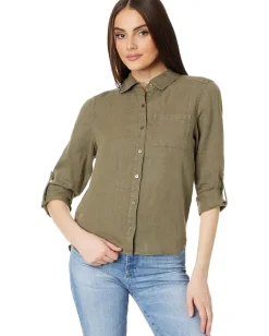 Michael Stars Spencer Pocket Long Sleeve Button Down Camo Discount