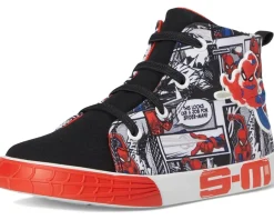 Josmo Shoes<Spiderman High Top Sneaker (Toddler/Little Kid) Black/Red