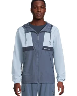 Activewear|Columbia Spire Valley Hooded Windbreaker Ripple Blue/Dark Mountain/Collegiate Navy