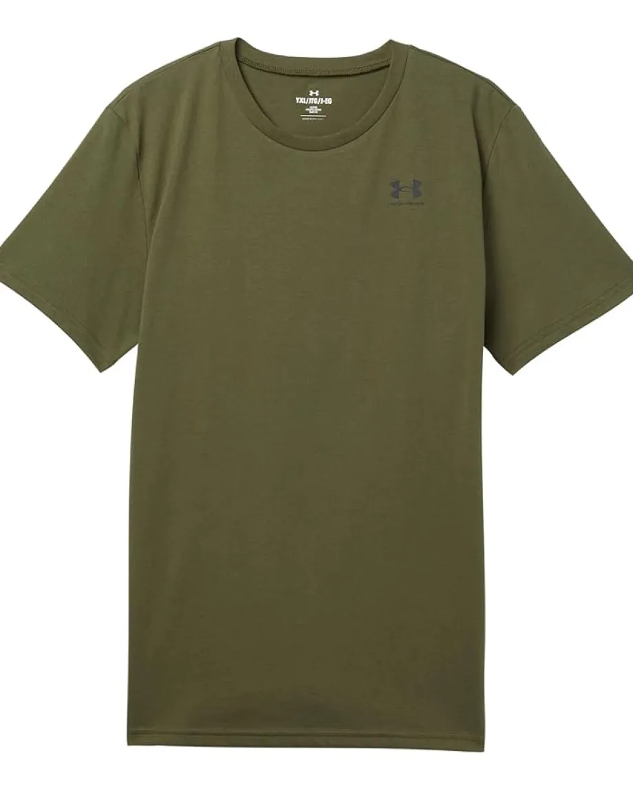 Under Armour Kids Sportstyle Left Chest Short Sleeve T Shirt (Big Kid) Marine OD Green/Black Online