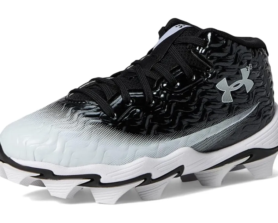 Shoes|Under Armour Kids Spotlight Hammer RM Jr. Wide (Little Kid/Big Kid) Black/White/White