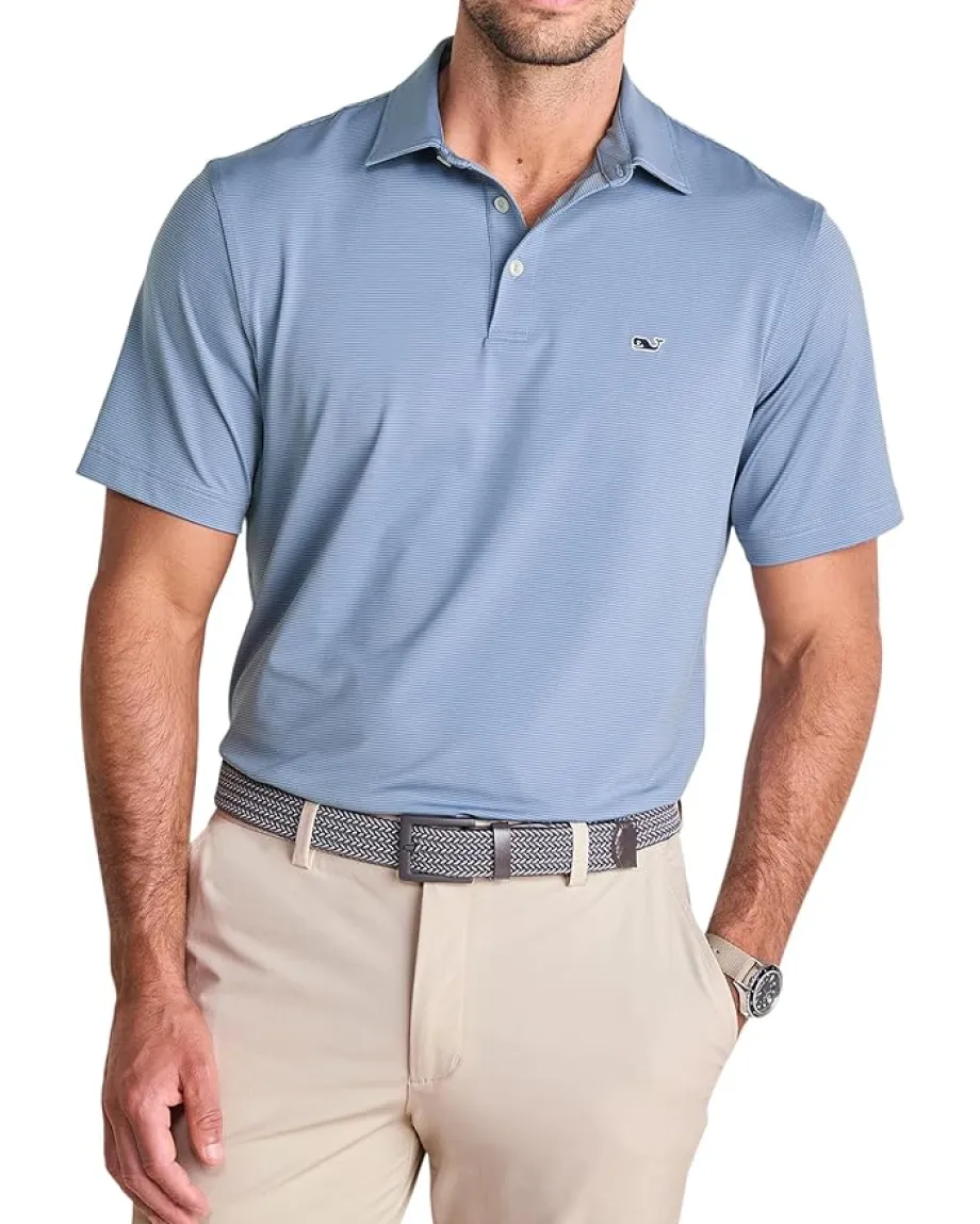 Vineyard Vines St. Jean Stripe Sankaty Polo Evening/Indigo Sea