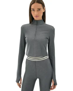 Activewear|Shirts & Tops|Splits59 Stevie Active Rib 1/2 Zip Heather Grey