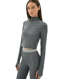 Activewear|Shirts & Tops|Splits59 Stevie Active Rib 1/2 Zip Heather Grey