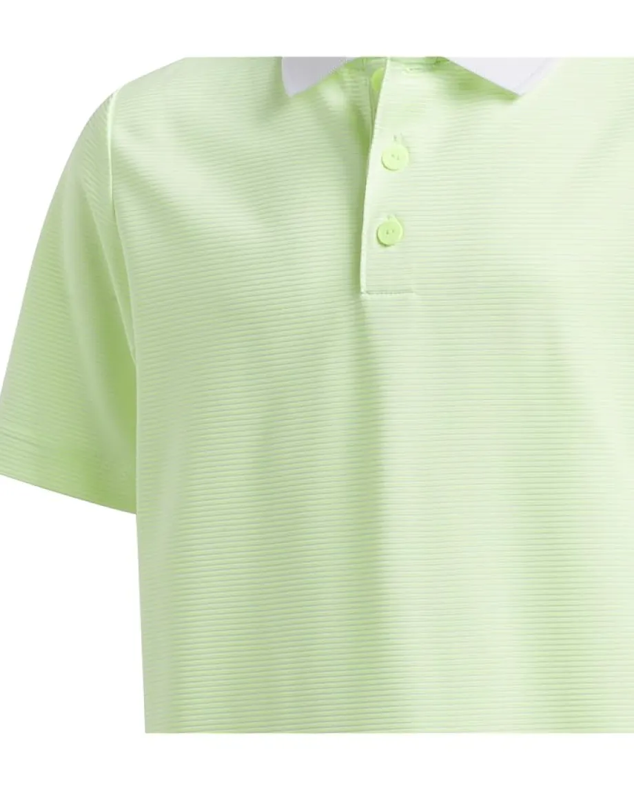 adidas Golf Kids Clothing<Striped Golf Polo Shirt (Little Kids/Big Kids) Green Spark
