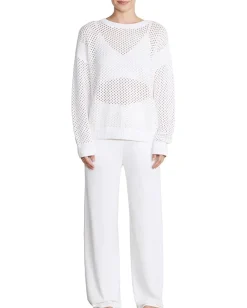 Barefoot Dreams Sunbleached Open Stitch Pullover Pearl