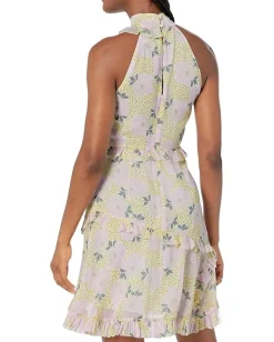 Ted Baker Suttonn Twist Neck Frill Detail Mini Dress Light Yellow Best