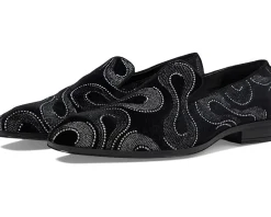 Stacy Adams Swainson Embroidered Slip-On Loafer Black/Silver Online