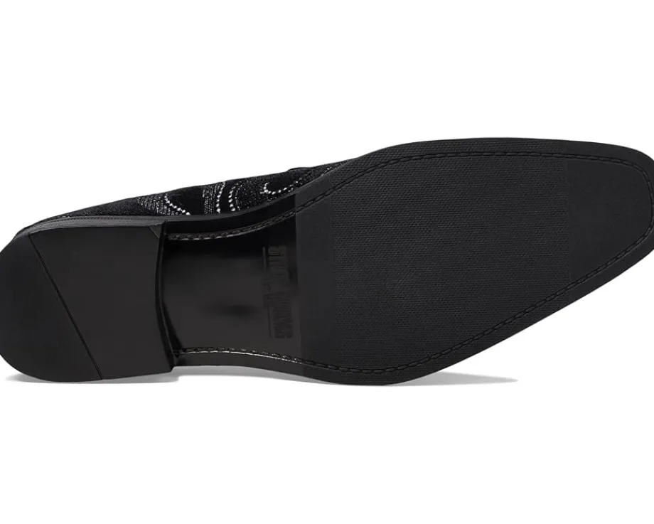 Stacy Adams Swainson Embroidered Slip-On Loafer Black/Silver Online
