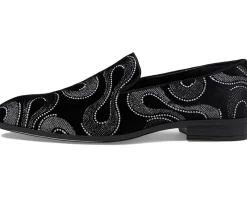 Stacy Adams Swainson Embroidered Slip-On Loafer Black/Silver Online