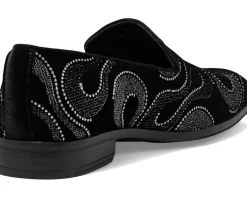Stacy Adams Swainson Embroidered Slip-On Loafer Black/Silver Online