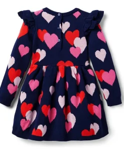 Janie and Jack Clothing<Sweater Intarsia Dress (Toddler/Little Kid/Big Kid) Navy Blue