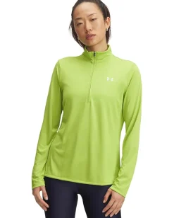 Activewear|Shirts & Tops|Under Armour Tech 1/2 Zip Solid Green Vibe/White