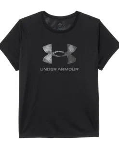Clothing|Under Armour Kids Tech Big Logo Print Short Sleeve T-Shirt (Big Kid) Black/Castlerock