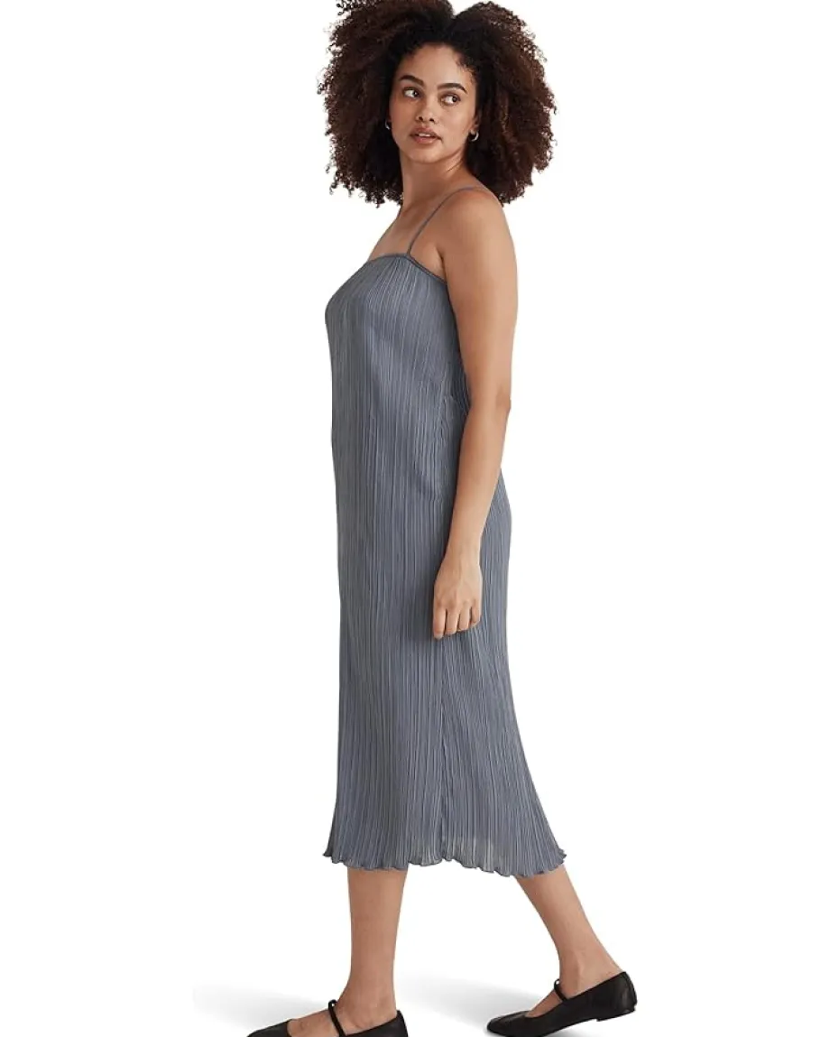 Dresses|Dresses|Madewell The Goldie Dress in Plissé Teapot Blue