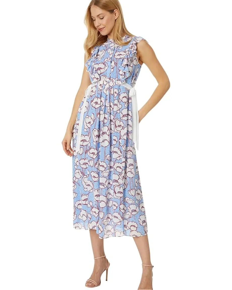 Women Ted Baker Tindraa Sleeveless Frilled Midi Dress
