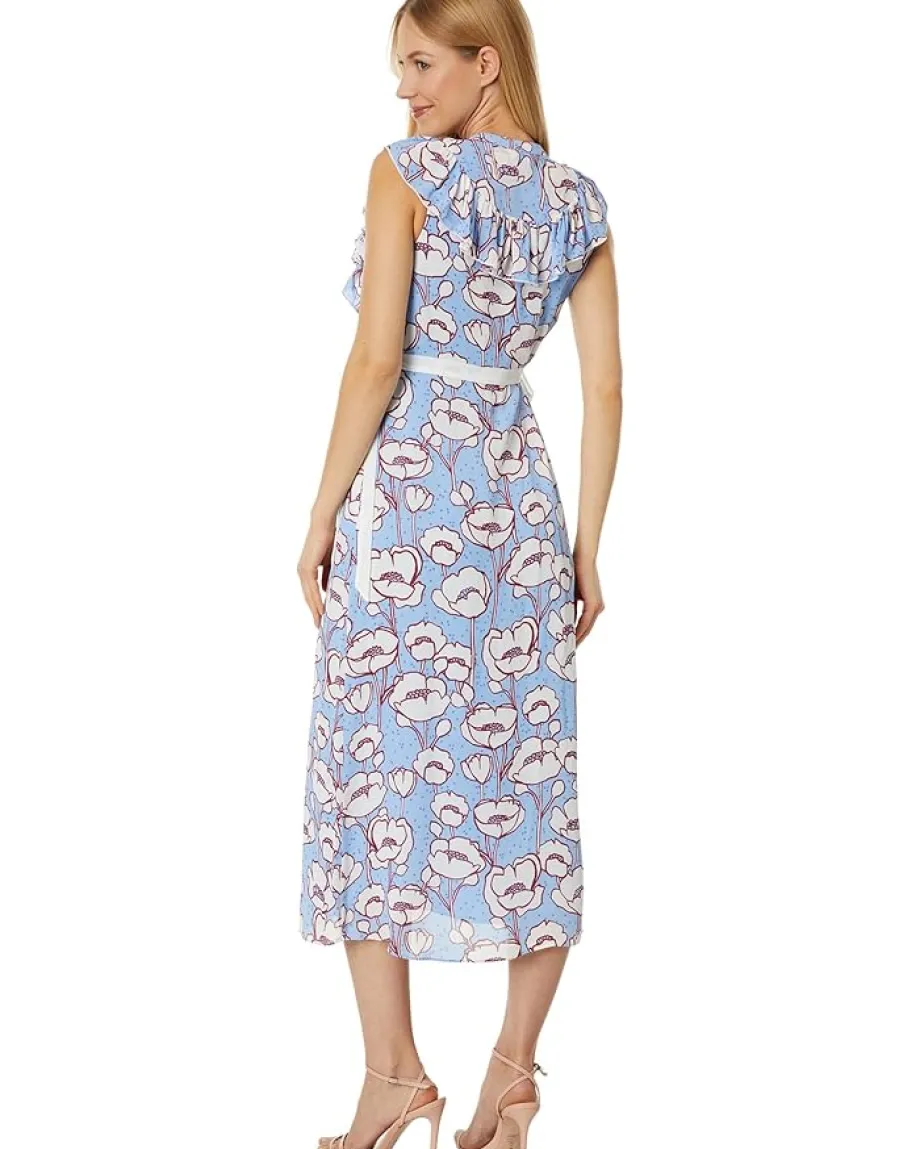 Women Ted Baker Tindraa Sleeveless Frilled Midi Dress
