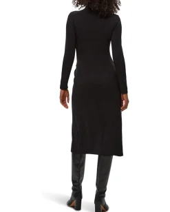 Women Michael Stars Tish Mock Neck Midi Dress w/ Slit