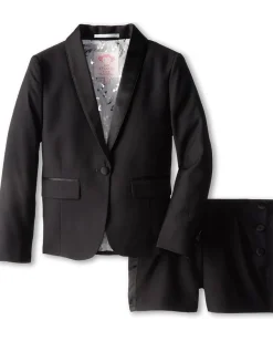 Clothing|Appaman Kids Tuxedo Short Set (Toddler/Little Kids/Big Kids) Black