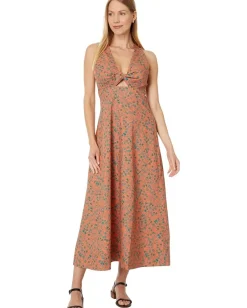 Women Madewell Twist-Front Midi Dress in Floral