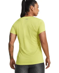 Activewear|Shirts & Tops|Under Armour UA Tech™ Twist V-Neck Lime Yellow/White/Metallic Silver