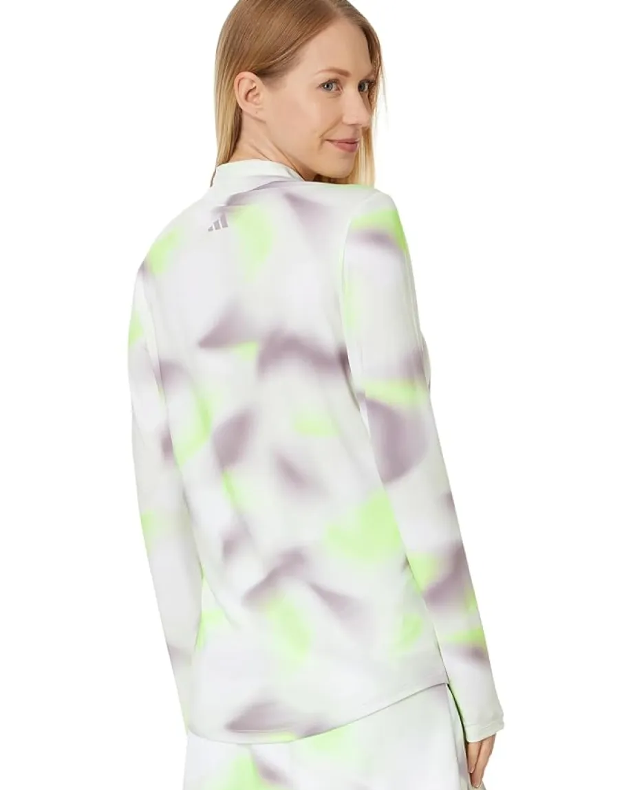 Women adidas Golf Ultimate365 Printed Mock Quarter Zip Golf Pullover