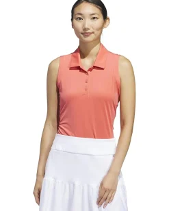 Women adidas Golf Ultimate365 Solid Sleeveless Golf Polo Shirt