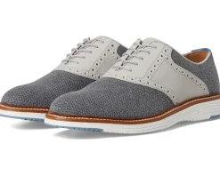 Johnston & Murphy Oxfords|Oxfords<Upton Knit Saddle Gray Knit/Full Grain