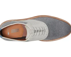 Johnston & Murphy Oxfords|Oxfords<Upton Knit Saddle Gray Knit/Full Grain