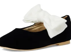 Janie and Jack Shoes<Velvet Bow Flats (Toddler/Little Kid/Big Kid) Multicolor
