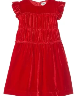Hatley Kids Velvet Smock Panel Dress (Toddler/Little Kids/Big Kids) Red Clearance